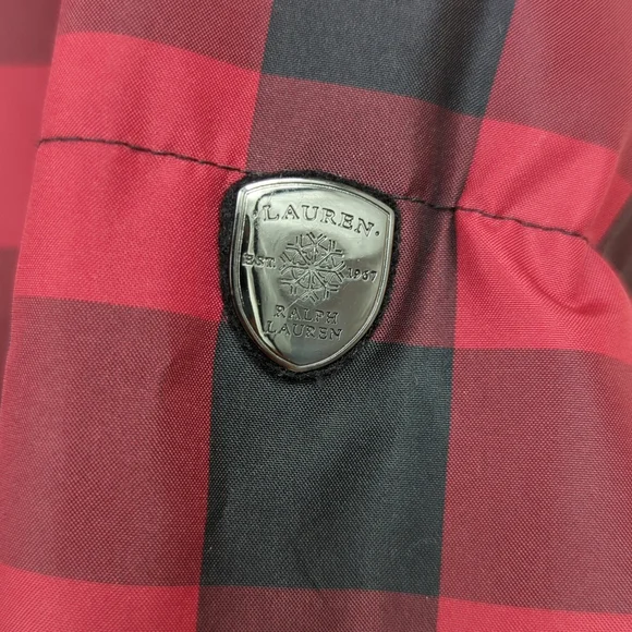 Lauren Ralph Lauren Buffalo Plaid Down Jacket Drawstring Waist Hood Faux… - Picture 3 of 17